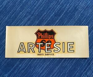 VTG Phillips 66 Artesie Reds Service Decal Old Gas Station Travel Souvenir Oil